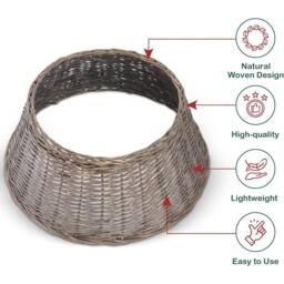 Olsen & Smith Christmas Tree Skirt Wicker Base Cover for Artificial Trees in Brown - Size: 7ft - thumbnail 3