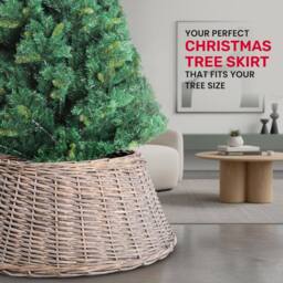 Olsen & Smith Christmas Tree Skirt Wicker Base Cover for Artificial Trees in Brown - Size: 7ft - thumbnail 6