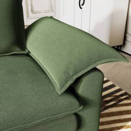 Dprodo 265CM Chenille Sofa Sleeper Deep Seat Couch in Green - thumbnail 5