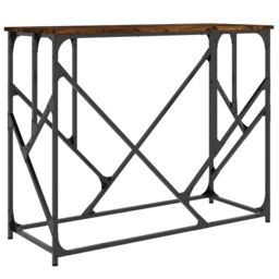 Berkfield Home Console Table Smoked Oak 100x40x80 cm Engineered Wood in Brown - Size: 100 x 40 x 80 cm - thumbnail 2