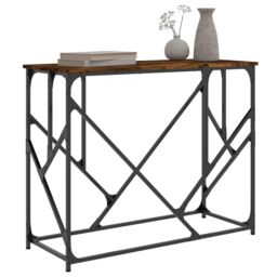 Berkfield Home Console Table Smoked Oak 100x40x80 cm Engineered Wood in Brown - Size: 100 x 40 x 80 cm - thumbnail 3