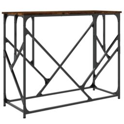 Berkfield Home Console Table Smoked Oak 100x40x80 cm Engineered Wood in Brown - Size: 100 x 40 x 80 cm - thumbnail 6