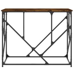Berkfield Home Console Table Smoked Oak 100x40x80 cm Engineered Wood in Brown - Size: 100 x 40 x 80 cm - thumbnail 4