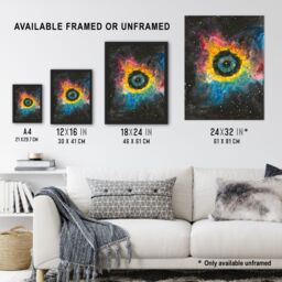 "Artery8 The Eye of God Nebula Abstract Space Painting Wall Art Print - Size: W24"" x H32""" - thumbnail 3