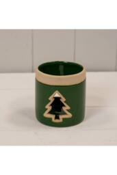 KDMD Ceramic Tree Tealight in Dark Green - thumbnail 2