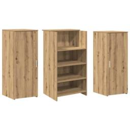 Berkfield Home Reception Desk Artisan Oak 135x50x103.5 cm Engineered Wood in Brown - thumbnail 7