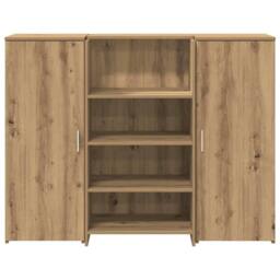Berkfield Home Reception Desk Artisan Oak 135x50x103.5 cm Engineered Wood in Brown - thumbnail 5