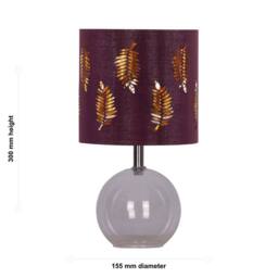 First Choice Lighting Set of 2 Buck - Clear Glass Globe Table Lamps with Burgundy Shade - thumbnail 3