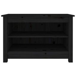 Berkfield Home Shoe Bench Black 70x38x45.5 cm Solid Wood Pine - thumbnail 3