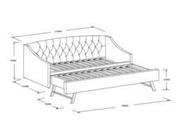 Flair Aurora Boucle Daybed with Trundle in White - Size: Single - thumbnail 7