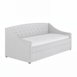 Flair Aurora Boucle Daybed with Trundle in White - Size: Single - thumbnail 5