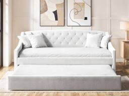 Flair Aurora Boucle Daybed with Trundle in White - Size: Single - thumbnail 3