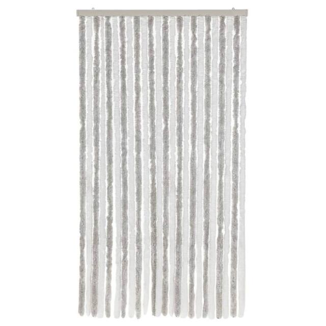 Berkfield Home Soft Fly Curtain Light Grey & White 100x220 cm Chenille - image 1