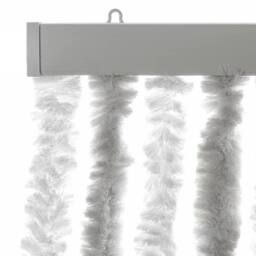 Berkfield Home Soft Fly Curtain Light Grey & White 100x220 cm Chenille - thumbnail 4