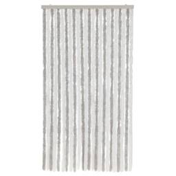 Berkfield Home Soft Fly Curtain Light Grey & White 100x220 cm Chenille - thumbnail 1