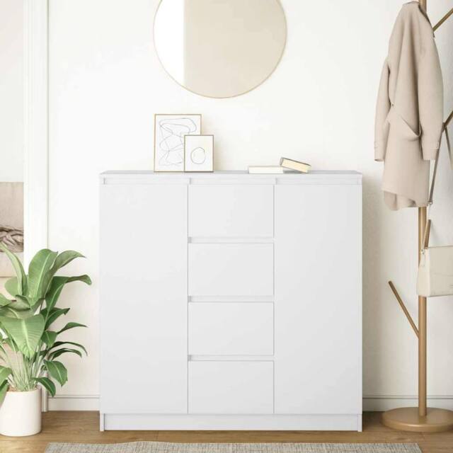 Berkfield Home Sideboard with Drawers White 100.5x35x98.5 cm Engineered Wood - image 1