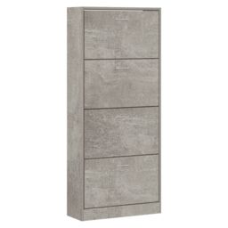 Berkfield Home Shoe Cabinet Concrete Grey 63x24x147 cm Engineered Wood - Size: 63 x 24 x 147 cm - thumbnail 3