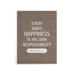 "Artery8 Abraham Lincoln Happiness Quote Canvas Wall Art Print in Brown - Size: W18"" x H24""" - thumbnail 1