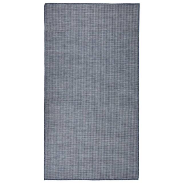 Berkfield Home Outdoor Flatweave Rug 80x150 cm Blue - Size: 100 cm diameter - image 1
