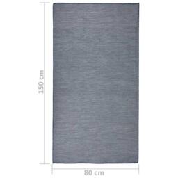 Berkfield Home Outdoor Flatweave Rug 80x150 cm Blue - Size: 100 cm diameter - thumbnail 6