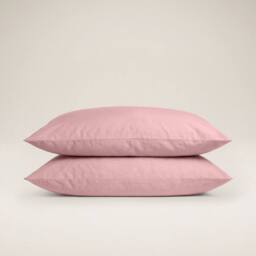 Bedable 100% Cotton Pillowcase Pair - Percale Cooling Sheets in Pink - Size: King Pillow Case - thumbnail 1