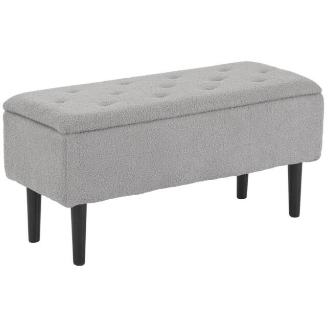 "Kelvenix grey 15"" Modern Ottoman Storage Box - Size: 0.6m2" - image 1