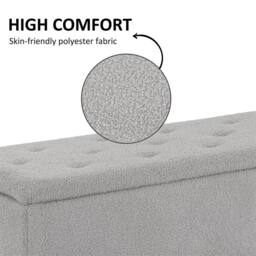 "Kelvenix grey 15"" Modern Ottoman Storage Box - Size: 0.6m2" - thumbnail 5