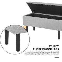 "Kelvenix grey 15"" Modern Ottoman Storage Box - Size: 0.6m2" - thumbnail 4