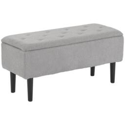 "Kelvenix grey 15"" Modern Ottoman Storage Box - Size: 0.6m2" - thumbnail 1