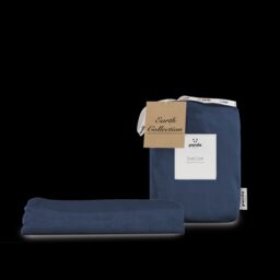 Panda London Panda Bamboo & French Linen Duvet Cover in Navy - Size: King - thumbnail 2