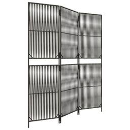 Berkfield Home Room Divider 3 Panels Grey Poly Rattan - thumbnail 1