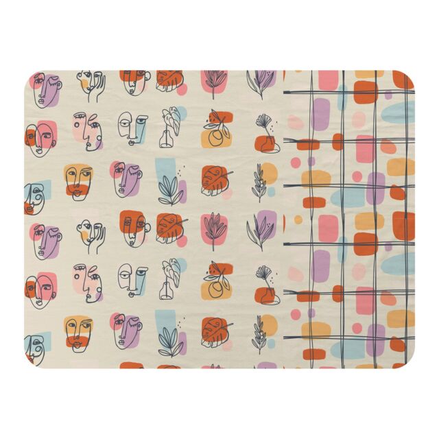 Benjamin Tate Design Leaves & Flowers, Abstract shapes Designer Blanket in Natural - Size: 120 cm x 150 cm - image 1