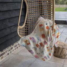 Benjamin Tate Design Leaves & Flowers, Abstract shapes Designer Blanket in Natural - Size: 120 cm x 150 cm - thumbnail 3