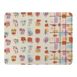 Benjamin Tate Design Leaves & Flowers, Abstract shapes Designer Blanket in Natural - Size: 120 cm x 150 cm - thumbnail 1
