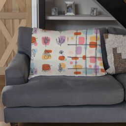 Benjamin Tate Design Leaves & Flowers, Abstract shapes Designer Blanket in Natural - Size: 120 cm x 150 cm - thumbnail 2