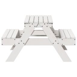 Berkfield Home Picnic Table for Kids White 88x97x52 cm Solid Wood Pine - Size: 88 x 97 x 52 cm - thumbnail 5