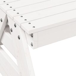 Berkfield Home Picnic Table for Kids White 88x97x52 cm Solid Wood Pine - Size: 88 x 97 x 52 cm - thumbnail 7