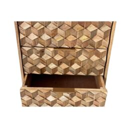 Jaipur Furniture Ltd Geometric 5 Drawer Tall Chest - Mango Wood - L40 x W55 x H118 cm - Mango Light Finish in Brown - thumbnail 6