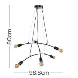 ValueLights Sandie 6 Way Black Ceiling Bar Light - thumbnail 4