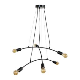 ValueLights Sandie 6 Way Black Ceiling Bar Light