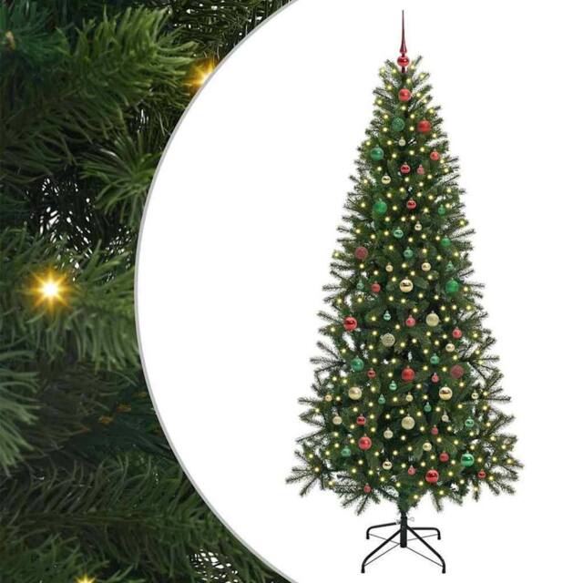 Berkfield Home Artificial Christmas Tree with 300 LEDs Green 210 cm PE & PVC - image 1