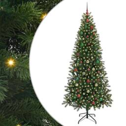 Berkfield Home Artificial Christmas Tree with 300 LEDs Green 210 cm PE & PVC - thumbnail 1