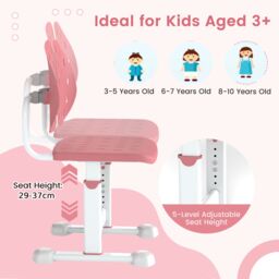 Costway Height-adjustable Kid¡¯s Desk Chair Children Study Chair in Pink - thumbnail 8