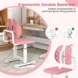 Costway Height-adjustable Kid¡¯s Desk Chair Children Study Chair in Pink - thumbnail 5