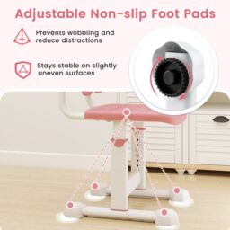 Costway Height-adjustable Kid¡¯s Desk Chair Children Study Chair in Pink - thumbnail 7