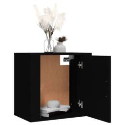 Berkfield Home Elegant Wall-mounted Bedside Cabinets 2 pcs Black 50x30x47 cm - Size: 50 x 30 x 47 cm - thumbnail 4