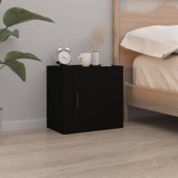 Berkfield Home Elegant Wall-mounted Bedside Cabinets 2 pcs Black 50x30x47 cm - Size: 50 x 30 x 47 cm - thumbnail 1