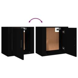 Berkfield Home Elegant Wall-mounted Bedside Cabinets 2 pcs Black 50x30x47 cm - Size: 50 x 30 x 47 cm - thumbnail 9