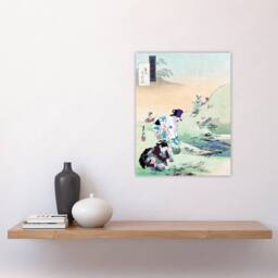 "Artery8 Beauties Harvesting Bracken Vintage Japan Wall Art Print Gekko in Green - Size: W12"" x H16""" - thumbnail 4
