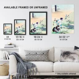 "Artery8 Beauties Harvesting Bracken Vintage Japan Wall Art Print Gekko in Green - Size: W12"" x H16""" - thumbnail 3
